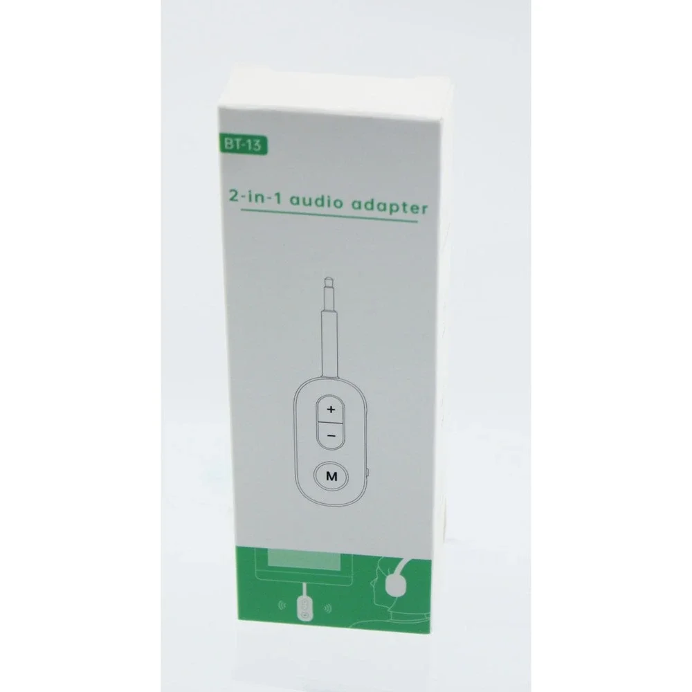 BT-13 2-in-1 Wireless Audio Adapter Bluetooth Receiver Transmitter White 3.5mm